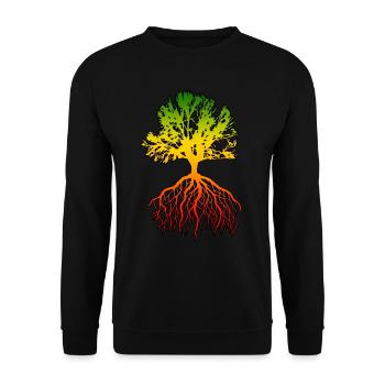 reggae afrika baum - Unisex Pullover - Schwarz - Vorne - Alina (178cm) & Michal (187cm)