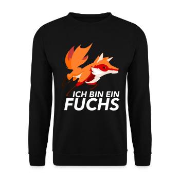 Ich bin ein Fuchs Füchse Lustig Geschenk - Unisex Pullover - Schwarz - Vorne - Alina (178cm) & Michal (187cm)