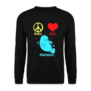 Laque de dugong sanglier Sirenia Manatee - Sweat-shirt Unisexe - noir - Devant - Alina (178cm) & Michal (187cm)