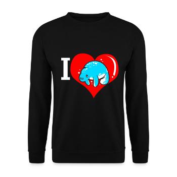 Laque de dugong sanglier Sirenia Manatee - Sweat-shirt Unisexe - noir - Devant - Alina (178cm) & Michal (187cm)