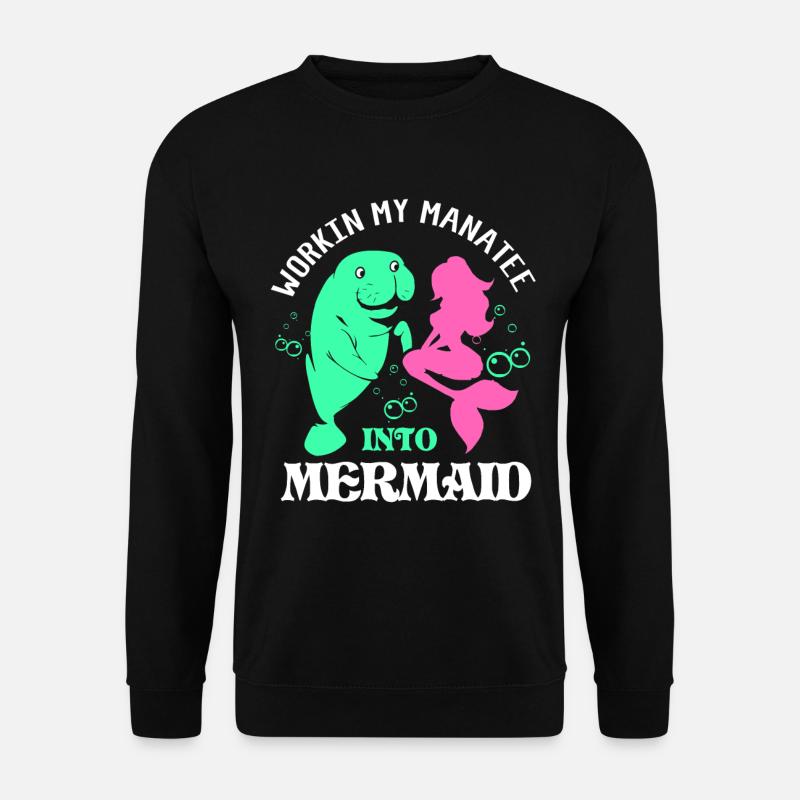 Seekuh Dugong Seeschwein Sirenia Manatee - Unisex Pullover - Schwarz