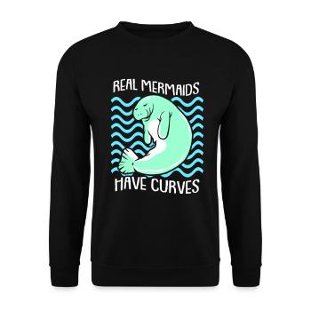 Laque de dugong sanglier Sirenia Manatee - Sweat-shirt Unisexe - noir - Devant - Alina (178cm) & Michal (187cm)