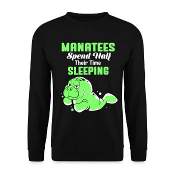 Lamantin Dugong Cochon de mer Sirenia Lamantin - Sweat-shirt Unisexe - noir - Devant - Alina (178cm) & Michal (187cm)