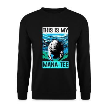 Seekuh Dugong Seeschwein Sirenia Manatee - Unisex Pullover - Schwarz - Vorne - Alina (178cm) & Michal (187cm)