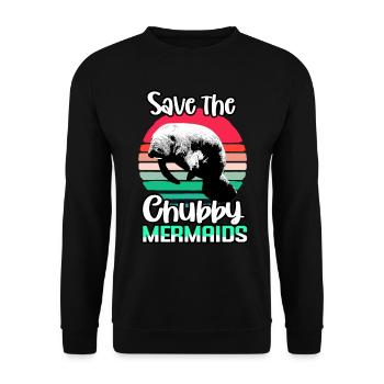Lamantin Dugong Cochon de mer Sirenia Lamantin - Sweat-shirt Unisexe - noir - Devant - Alina (178cm) & Michal (187cm)
