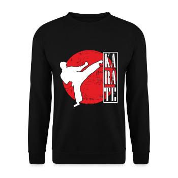 Karate Martial Arts Sports Athlete Gift - Unisex Sweatshirt - black - Front - Alina (178cm) & Michal (187cm)