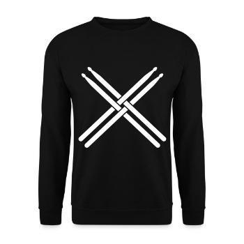 Drum Drumsticks - Drummer Music Gift - Unisex Sweatshirt - black - Front - Alina (178cm) & Michal (187cm)