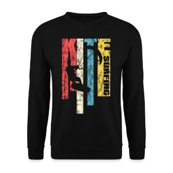 Kite surfing retro washed look surfer watersports - Unisex Sweatshirt - black - Front - Alina (178cm) & Michal (187cm)