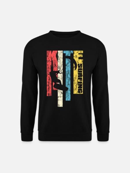 Kite surfing retro washed look surfer watersports - Unisex Sweatshirt - black