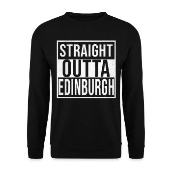 Direkt aus Edinburgh - Unisex Pullover - Schwarz - Vorne - Alina (178cm) & Michal (187cm)