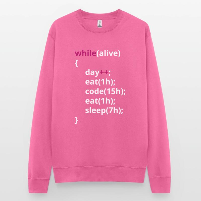 Programmers eat code sleeping funny PHP Unisex Sweatshirt