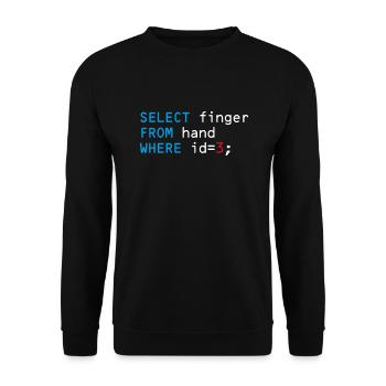Middle finger coder code funny fuck you - Unisex Sweatshirt - black - Front - Alina (178cm) & Michal (187cm)