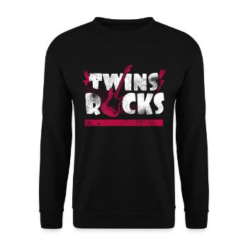 Zwillinge - Unisex Pullover - Schwarz - Vorne - Alina (178cm) & Michal (187cm)