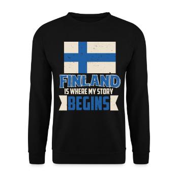 Finland - Unisex Sweatshirt - black - Front - Alina (178cm) & Michal (187cm)