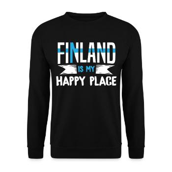Finland Finnland Geschenk Helsiniki Geschenkidee - Unisex Pullover - Schwarz - Vorne - Alina (178cm) & Michal (187cm)