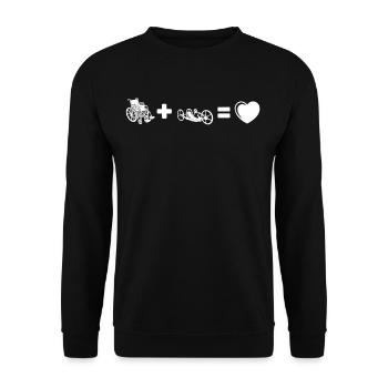 Chaise roulante vélo roue sport en fauteuil roulant cadeau - Sweat-shirt Unisexe - noir - Devant - Alina (178cm) & Michal (187cm)