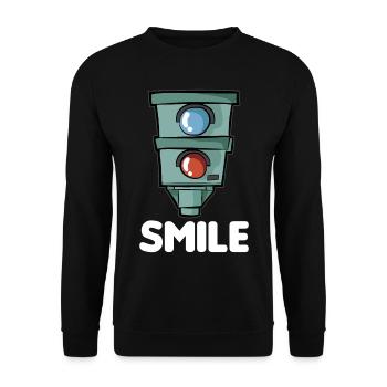 SMILE Starenkasten Blitzer Raser Knöllchen Cartoon - Unisex Sweatshirt - black - Front - Alina (178cm) & Michal (187cm)