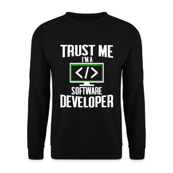 Croyez-moi, je suis un cadeau de développeur de logiciels en ligne - Sweat-shirt Unisexe - noir - Devant - Alina (178cm) & Michal (187cm)