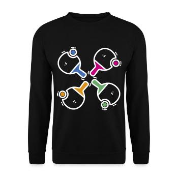 Tischtennis - Ping Pong - Pingpong - Unisex Pullover - Schwarz - Vorne - Alina (178cm) & Michal (187cm)