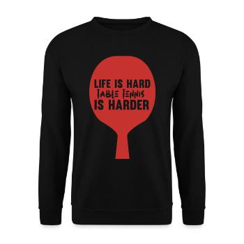 Tischtennis - Ping Pong - Pingpong - Unisex Pullover - Schwarz - Vorne - Alina (178cm) & Michal (187cm)