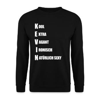 Kevin - Unisex Pullover - Schwarz - Vorne - Alina (178cm) & Michal (187cm)