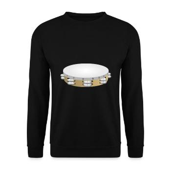 Tamburin - Tambourin - Musikinstrument - Unisex Pullover - Schwarz - Vorne - Alina (178cm) & Michal (187cm)