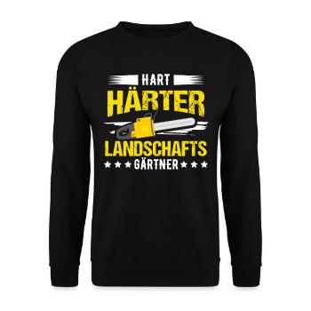 Landschaftsgärtner Garten Sprüche T-Shirt - Unisex Pullover - Schwarz - Vorne - Alina (178cm) & Michal (187cm)