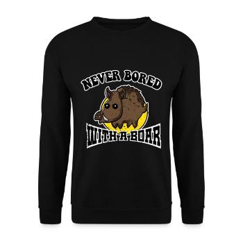 Wild Boar Wildsau Forest Hunter Hunting Animal - Unisex Sweatshirt - black - Front - Alina (178cm) & Michal (187cm)