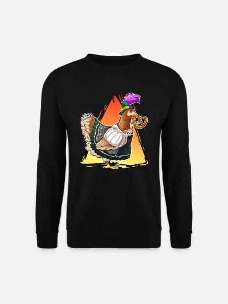 Chicken dirndl bavaria pretzel gift - Unisex Sweatshirt - black
