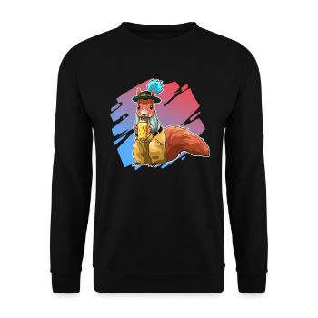 Squirrel Bayern Lederhose Gift - Unisex Sweatshirt - black - Front - Alina (178cm) & Michal (187cm)
