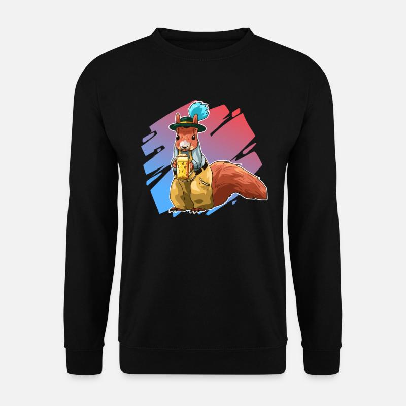Squirrel Bayern Lederhose Gift - Unisex Sweatshirt - black