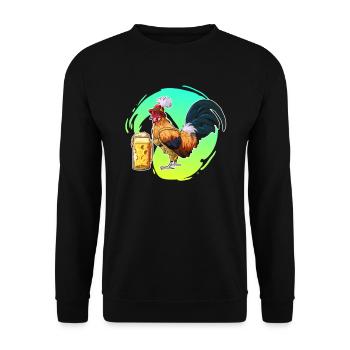 Hahn Beer Bayern Lederhose Gift - Unisex Sweatshirt - black - Front - Alina (178cm) & Michal (187cm)