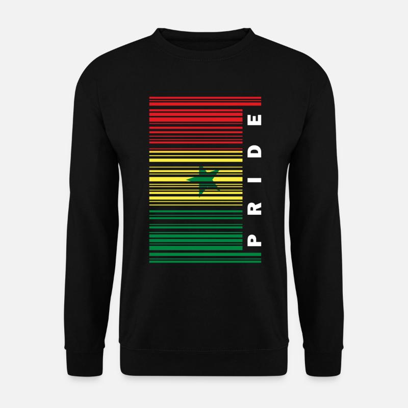 Senegal flag pride barcode - Unisex Sweatshirt - black