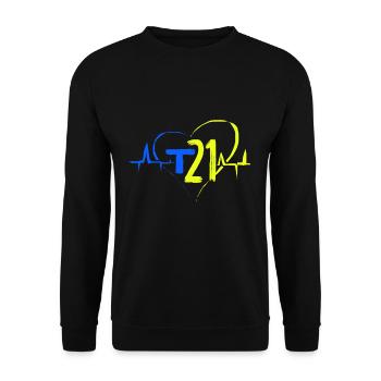 Down Syndrome Chromosome Trisomy 21 Awareness 321 - Unisex Sweatshirt - black - Front - Alina (178cm) & Michal (187cm)