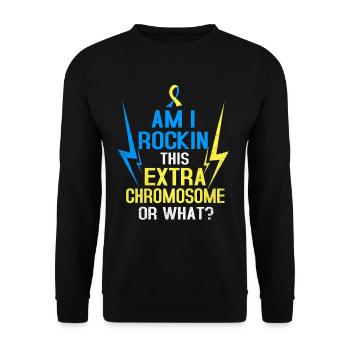 Syndrome de Down - Sweat-shirt Unisexe - noir - Devant - Alina (178cm) & Michal (187cm)
