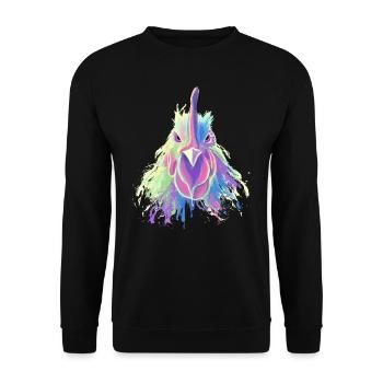 Cadeau d'agriculteur de coq néon pour ferme de poulets d'agriculteur - Sweat-shirt Unisexe - noir - Devant - Alina (178cm) & Michal (187cm)