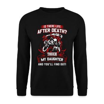 vater der seine tochter liebe - Unisex Pullover - Schwarz - Vorne - Alina (178cm) & Michal (187cm)