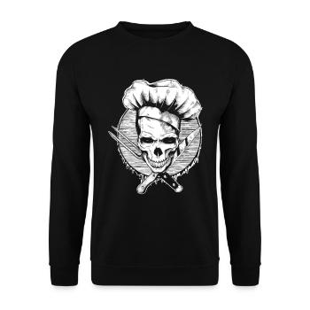 The Cook Skull Skull - Unisex Sweatshirt - black - Front - Alina (178cm) & Michal (187cm)