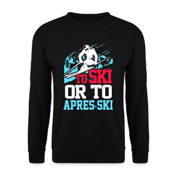 Ski Skiing Skier Sport Winter Gift Lift - Unisex Sweatshirt - black - Front - Alina (178cm) & Michal (187cm)