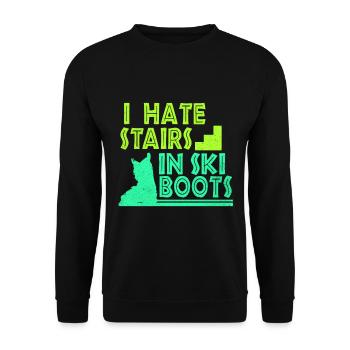 Skiing Skiing Skiing Skiing Skiing - Unisex Sweatshirt - black - Front - Alina (178cm) & Michal (187cm)