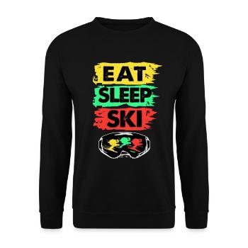 Skiing Skiing Skiing Skiing Skiing - Unisex Sweatshirt - black - Front - Alina (178cm) & Michal (187cm)