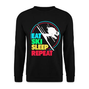 Skiing Skiing Skiing Skiing Skiing - Unisex Sweatshirt - black - Front - Alina (178cm) & Michal (187cm)