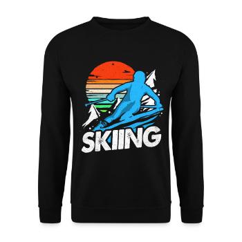 Skiing Skiing Skiing Skiing Skiing - Unisex Sweatshirt - black - Front - Alina (178cm) & Michal (187cm)