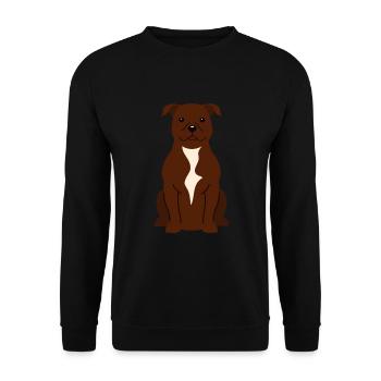 Staffordshire Bull Terrier - Sweat-shirt Unisexe - noir - Devant - Alina (178cm) & Michal (187cm)