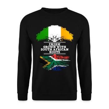 Irish Grown With South African Roots - Unisex Sweatshirt - black - Front - Alina (178cm) & Michal (187cm)