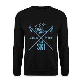 Ski Schifahren Skifahren Schilaufen Wintersport - Unisex Pullover - Schwarz - Vorne - Alina (178cm) & Michal (187cm)
