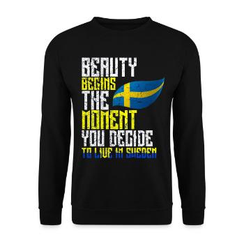 Schweden Wikinger Skandinavien Land Stockholm - Unisex Pullover - Schwarz - Vorne - Alina (178cm) & Michal (187cm)