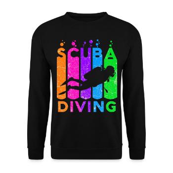 Tauchen Tiefseetaucher Sporttaucher Meer Flossen - Unisex Pullover - Schwarz - Vorne - Alina (178cm) & Michal (187cm)