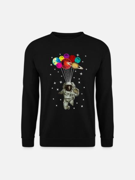 Astronaute avec des ballons - Sweat-shirt Unisexe - noir