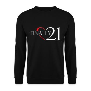 21st Birthday - Unisex Sweatshirt - black - Front - Alina (178cm) & Michal (187cm)